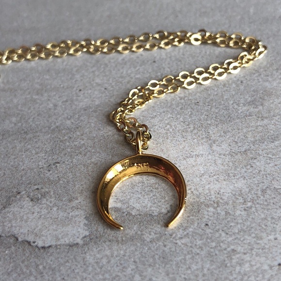 Gold Crescent Moon Charm Necklace 🌙 - Picture 5 of 5